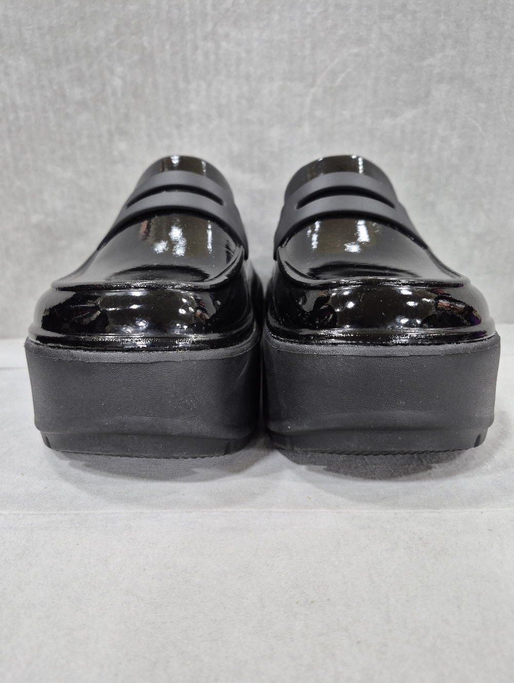 Crocs Stomp platform penny loafer mules women's 9 black super shiny chunky Y2K - Picture 4 of 14